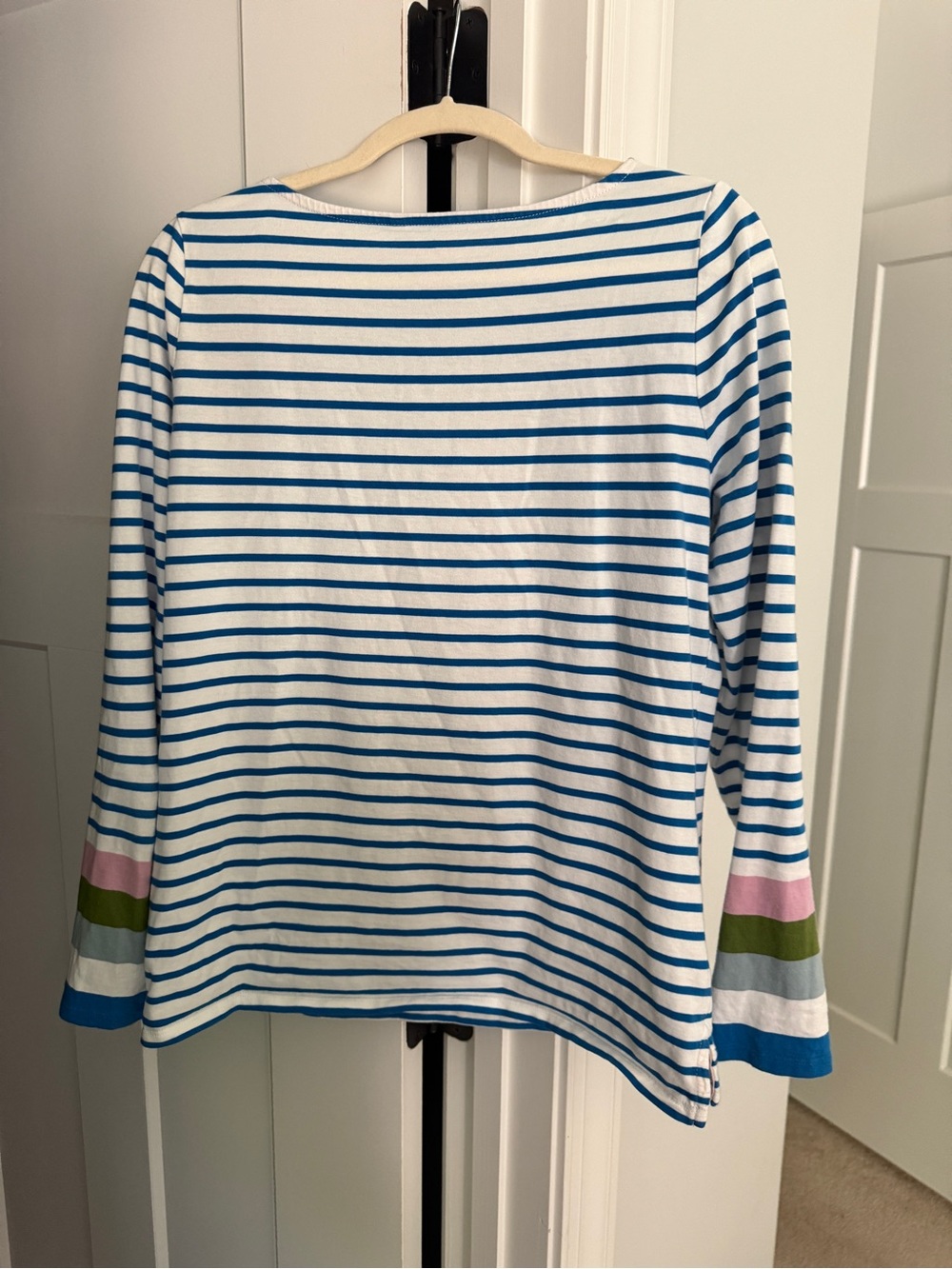 Boden Ella Long Sleeve Breton-Navy striped top - Picture 5 of 5